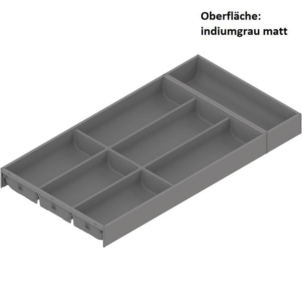 AMBIA-LINE Besteckeinsatz, für LEGRABOX / MERIVOBOX, Kunststoff / Stahl, 7 Besteckfächer, NL=600 mm, Breite=300 mm